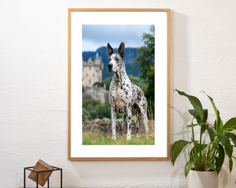 Great Dane Portrait Gift for Dog Owner Great Dane Artwork Gift for Dog Lover Pet Portrait Wall Art Great Dane Gift for Dog Mom