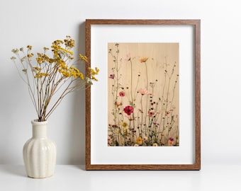 Vintage Wildflower Print Floral Artwork Colorful Flower Print Gift for Flower Lover Floral Artwork for Living Room Gift for Plant Lover