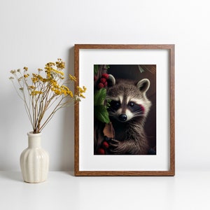 Raccoon Photography Animal Lover Gift Woodland Animal Print Nature Inspired Artwork for Living Room Wildlife Photography Wildlife Art