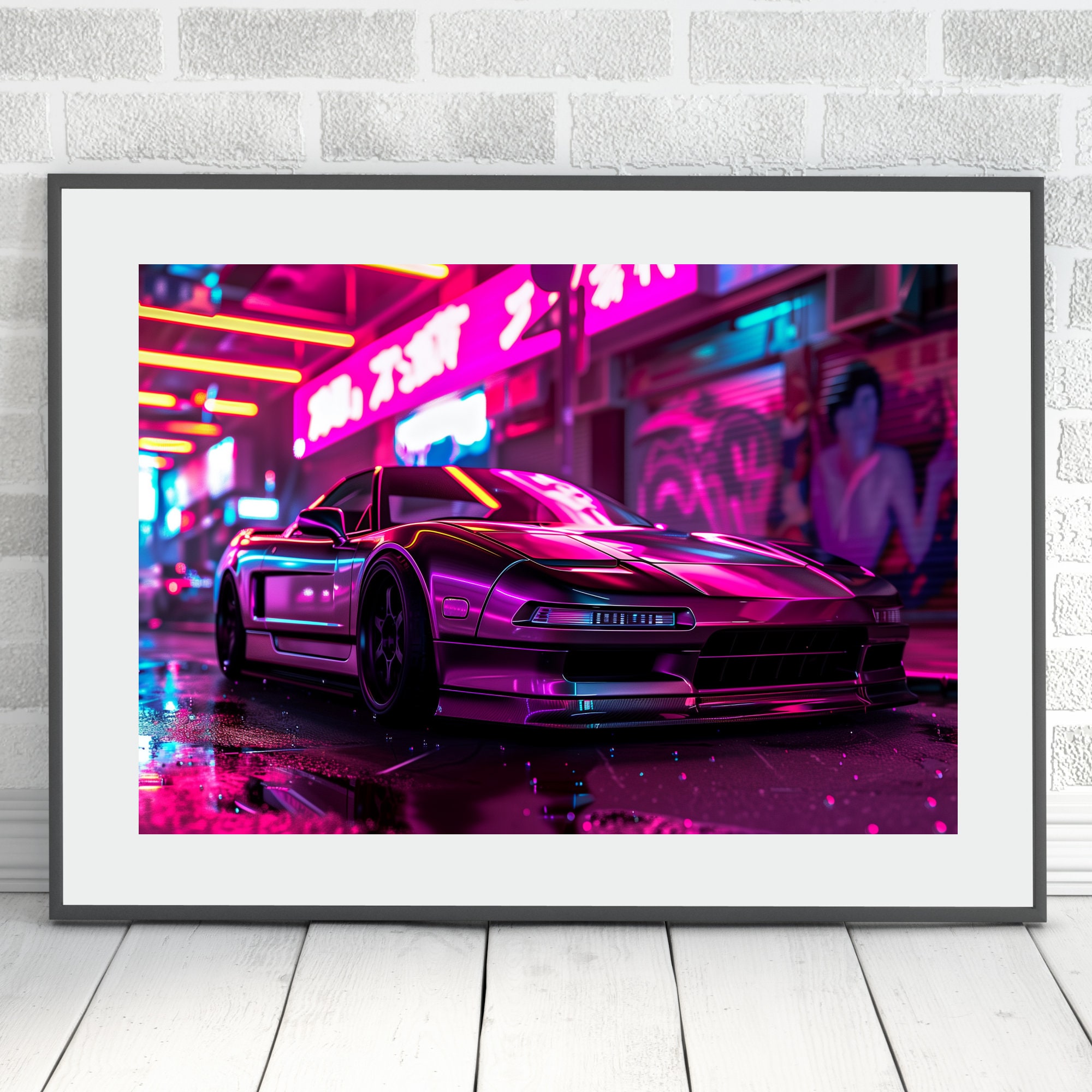 Honda NSX 1990 Cyberpunk Art Honda NSX Poster Car Enthusiast Gift