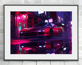 Honda NSX 1990 Cyberpunk Art Honda NSX Poster Car Enthusiast Gift