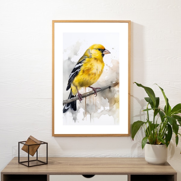 Goldfinch Print, Bird Watercolor Painting, Wildlife Bird Painting, Audubon Print, Wall Art, Bird Lovers, Nature-inspired Art, Wall Decor