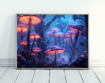 Fantasy Landscape Art for Whimsical Decor Surreal Wall Art for Enchanted Forest Decor Maximalist Artwork Forest Landscape Art
