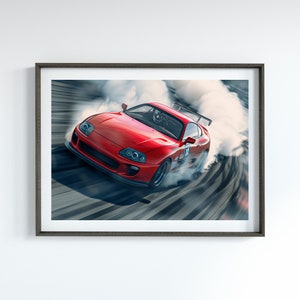 Toyota Supra MK4 JDM Poster for Garage Art Motorsports Gift for Car Enthusiast Classic Car Poster for Office Car Lover Gift Car Illustration