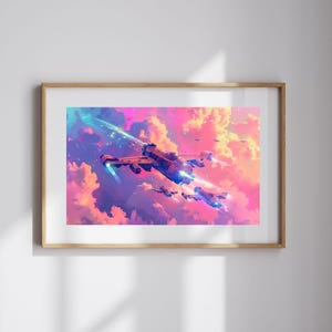 Science Fiction Artwork for Space Themed Decor Futuristic Wall Art Sci-Fi Fantasy Art for Sci-Fi Home Decor Retro-Futuristic Art