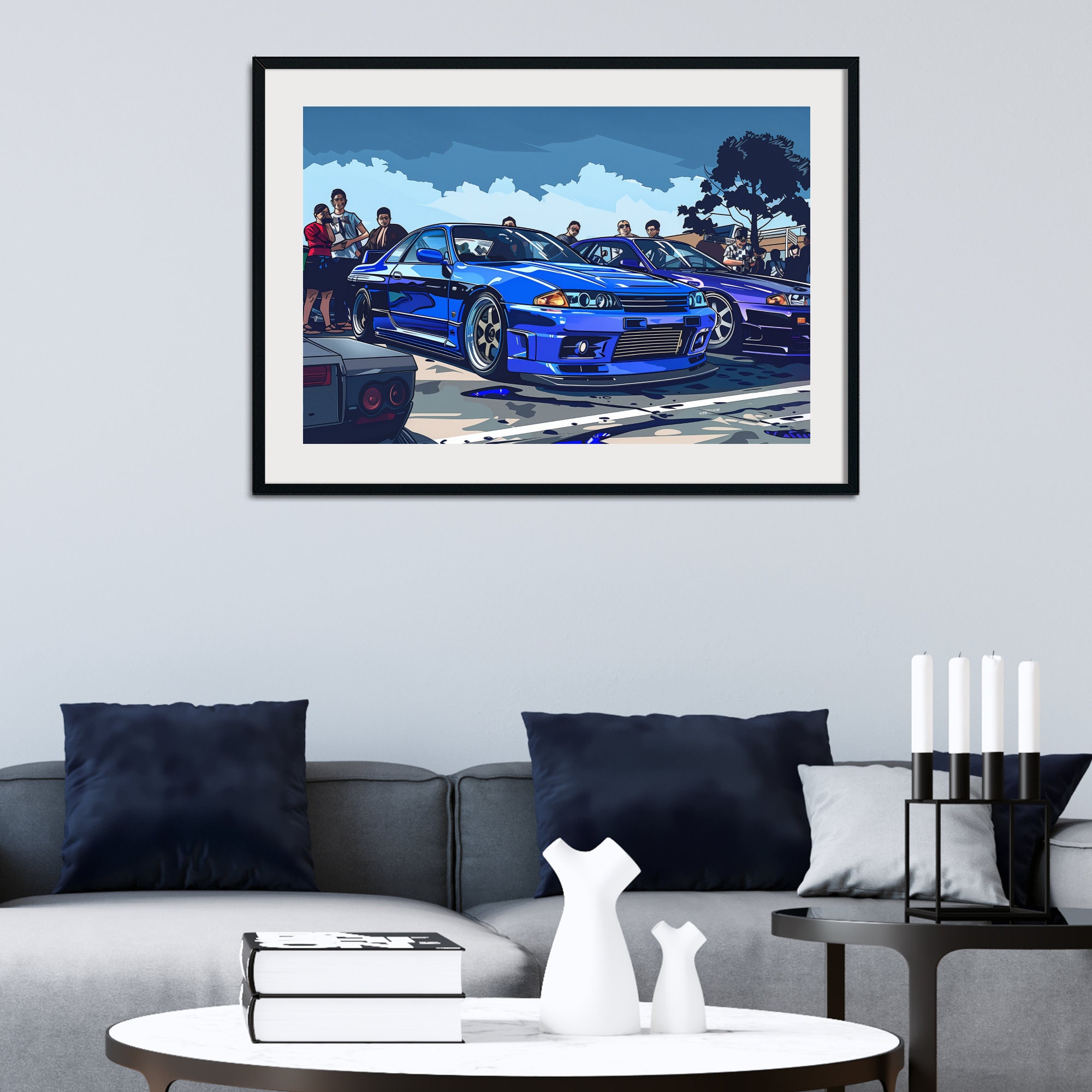 Nissan Skyline GTR R33 JDM Legends Poster Garage Art Motorsports
