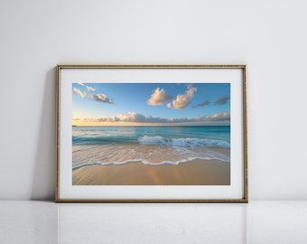 Beach Artwork for Beach House Decor or Ocean Lovers Gift Coastal Wall Art for Living Room Serene Ocean Sunrise Photography Print