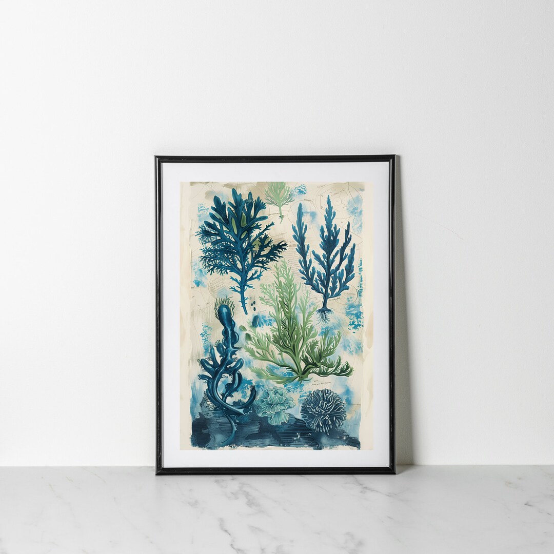 Seaweed Art for Aquatic Home Decor Ocean-inspired Wall Art for Vintage ...