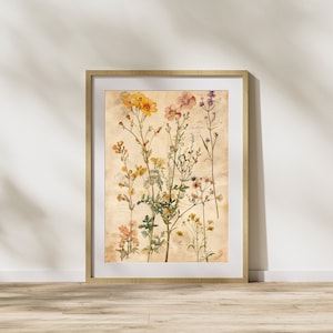 Wildflower Art Antique Botanical Print Vintage Herbarium Book for Nature Lover Gift Botanical Illustrations Botany Print for Plant Lover