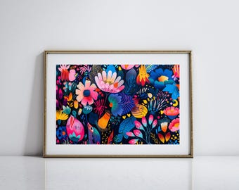 Art abstrait coloré pour une décoration d'intérieur minimaliste Art vibrant pour le salon Art original pour une décoration d'intérieur moderne Cadeau unique pour amateur d'art