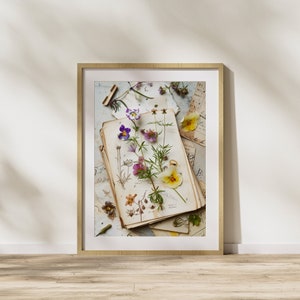 Arte de flores silvestres, impresión botánica antigua, libro de herbario vintage para amantes de la naturaleza, regalo, ilustraciones botánicas, impresión botánica para amantes de las plantas