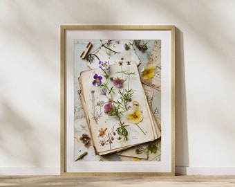 Arte de flores silvestres, impresión botánica antigua, libro de herbario vintage para amantes de la naturaleza, regalo, ilustraciones botánicas, impresión botánica para amantes de las plantas