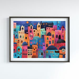 City Skyline Art Urban Abstract Art for Living Room Modern City Art Colorful Abstract Art for Modern Home Decor Urban Art for City Decor