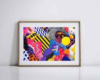 Colorful Abstract Art for Maximalist Home Decor Vibrant Art for Living Room Statement Art for Modern Home Decor Unique Gift for Art Lover