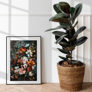 Vintage Floral Wall Art Gift for Flower Lover Colorful Flower Print Romantic Floral Print Antique Botanical Print Gift for Nature Lover