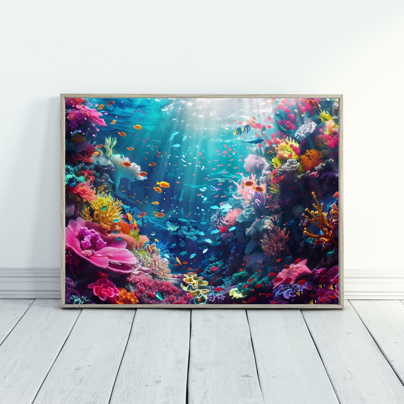 Picture of Underwater Artwork for Aquatic Home Decor Ocean Lover Gift Marine Life ...