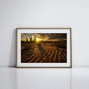 Sonoran-Wüste Kunst für Südwest Dekor Wüste Sonnenuntergang Malerei Saguaro Kaktus Kunst Natur inspiriert Kunstwerk für Wohnzimmer Natur Liebhaber Geschenk
