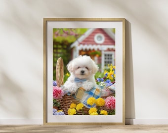 Bichon Frise Kunst Geschenk für Hundebesitzer Bichon Frise Portrait Hund Mama Geschenk Haustier Portrait Bichon Frise Druck Hundefotografie Haustier Besitzer Geschenk