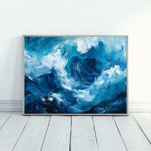 Ocean Wave Art for Coastal Decor Watercolor Painting Print Soft Blue Wall Art Ocean Lover Gift for Modern Beach House Decor Minimalist Art