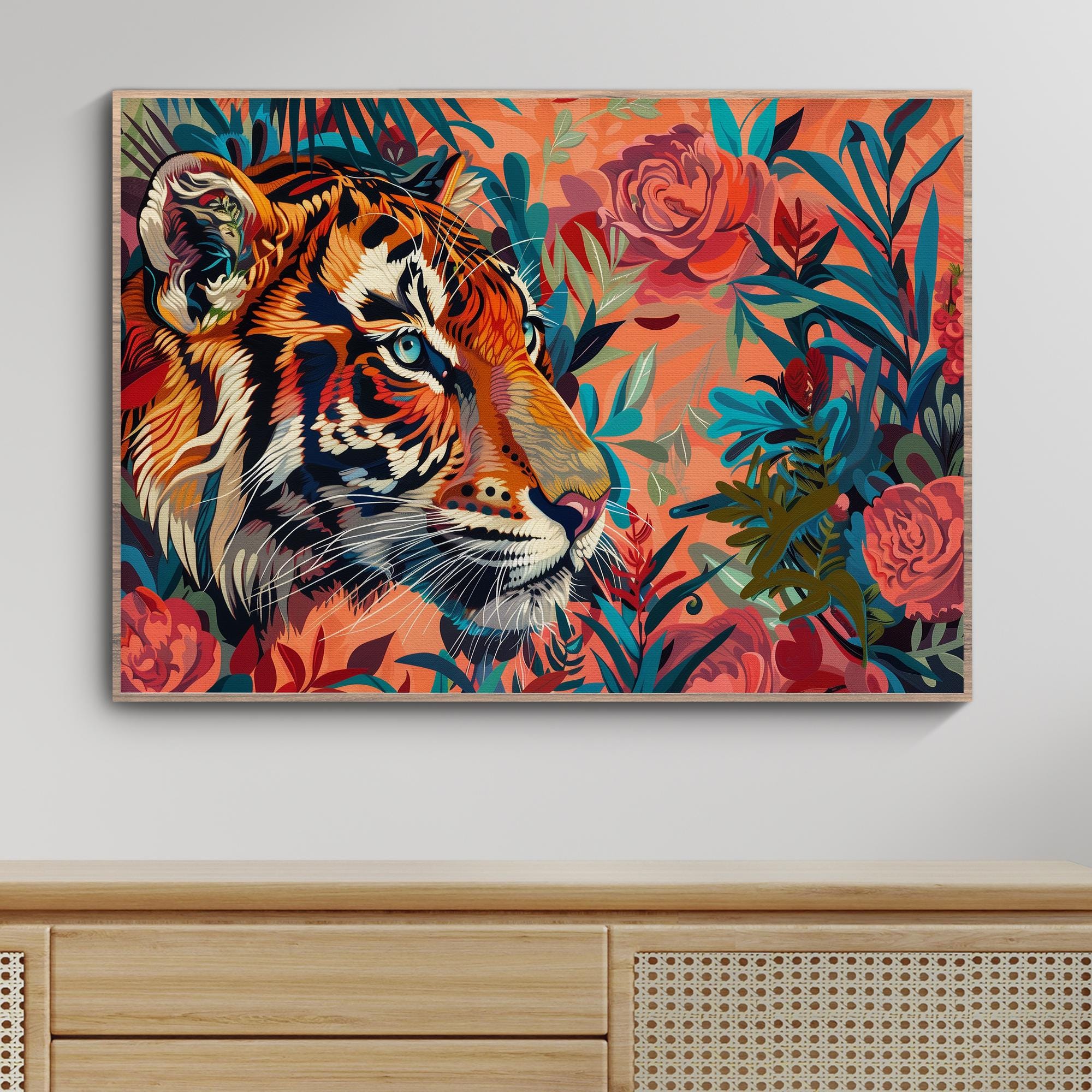 Abstract Animal Artwork of a Tiger Wildlife Portrait for Jungle