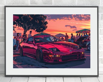 Nissan 300 ZX Automotive Gift JDM Legends Poster Garage Art