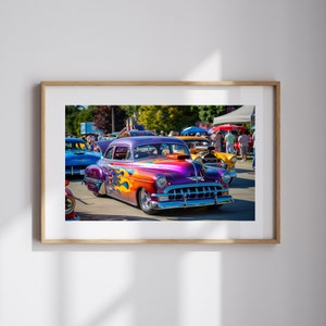 Vintage Classic Car for Retro 1950s Decor Hot Rod Art for Car Lover Gift Car Art for Garage Decor Classic Car Art for Car Enthusiast Gift