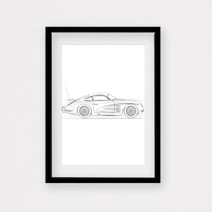 Elegant Car Line Art Vehicle Illustration Simple Modern Design Sketch Artwork Wall Art for Home Decor Perfect Gift for Car Enthusiasts