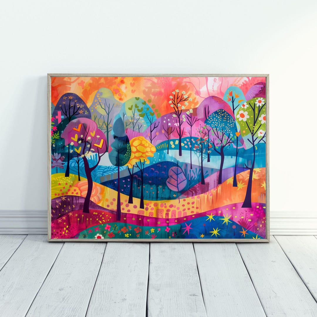 Nature Scene, Eclectic, Nature-inspired, Vibrant, Bold, Bright Colors ...