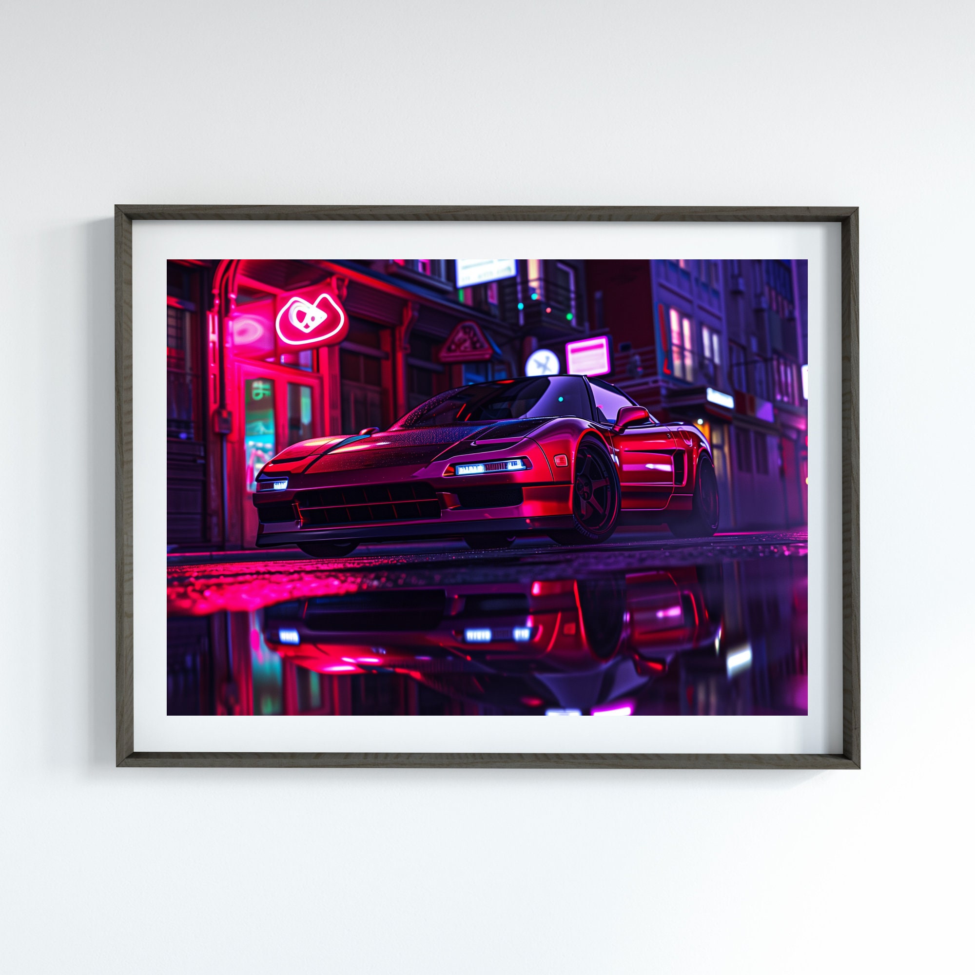 Honda NSX 1990 Cyberpunk Art Honda NSX Poster Car Enthusiast Gift
