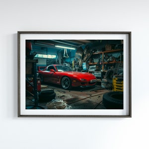 Mazda RX7 Poster JDM Legends Poster Garage Art Print Motorsports Gift for Car Enthusiasts Classic Car Poster for Office Car Lover Gift