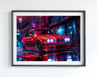 BMW E36 M3 Car Photography Print Gift for Car Lover BMW Wall Art for Car Enthusiast Gift Car Poster for Garage Art Gift For Him Car Guy Gift