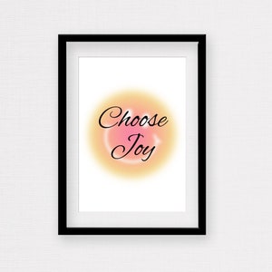 Choose Joy Wall Art for Teen Positive Affirmation Poster for Office Inspirational Quote Poster Minimalist Artwork for Living Room