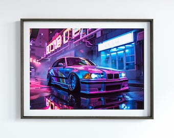 BMW E36 M3 Car Photography Print Gift for Car Lover BMW Wall Art for Car Enthusiast Gift Car Poster for Garage Art Gift For Him Car Guy Gift