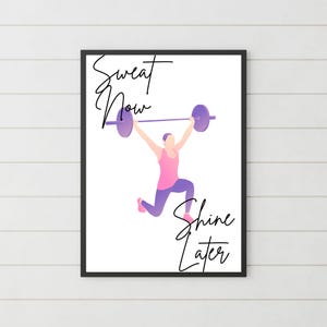 Fitness Motivational Poster Gift for Weightlifter Inspirational Quote Poster Art for Gym Weightlifting Gift for Friend Workout Poster