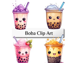 Boba Clip Art, 16 High Quality Images, Digital Download, Digital Paper, Invitations, Print, Digital Art, Sublimation, Apparel, Cards