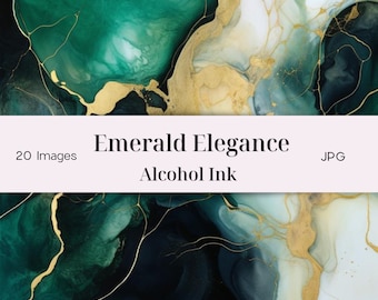 Alcohol Ink Digital Paper, Emerald, Green, Botanical, Clip Art, Digital Download, Invitations, Print, Digital Art, Sublimation, Apparel
