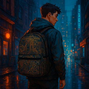 Colorful Cyber Techwear Backpack