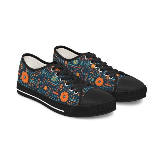 Colorful Techwear Low Top Sneakers – Women's Futuristic Circuit