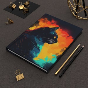 Carnet cartonné Chat noir mat