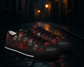Horror Villain Canvas Men's Low Top Sneakers
