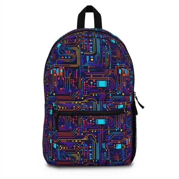 Colorful Cyber-Tech Backpack