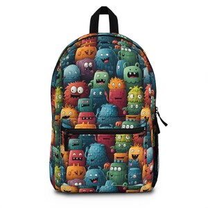 Colorful Monster Backpack - Fun Cartoon Creature Design for Kids Back to School
