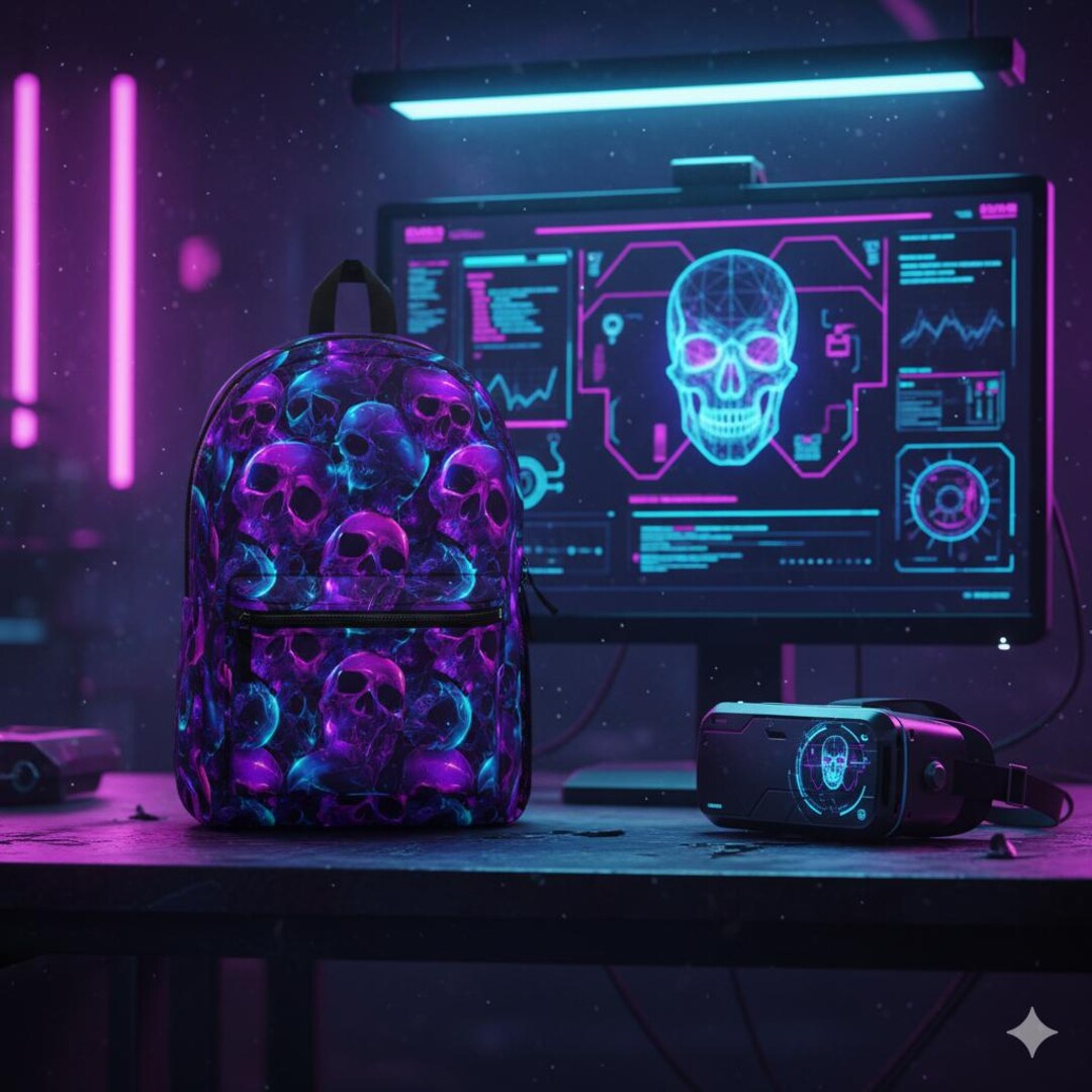 Gothic Skull Backpack, Edgy School Bag, Alternative Style Rucksack ...