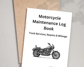 Motorcycle Maintenance Log Book Printable | Service Record Tracker | Mileage & Repair Journal | Bike Maintenance Planner | Instant Download