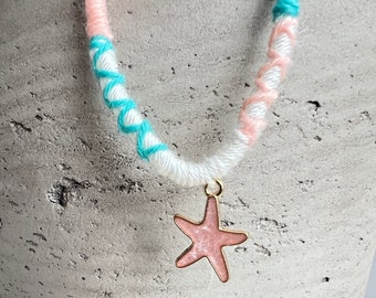 Handmade Starfish Charm Choker – Gold, Renewal, Guidance (34cm)