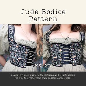 The Jude Bodice - Digital Sewing Pattern - Renaissance Corset top - Livmori Atelier