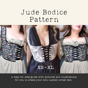 The Jude Bodice - Digital Sewing Pattern - Renaissance Corset top - Livmori Atelier