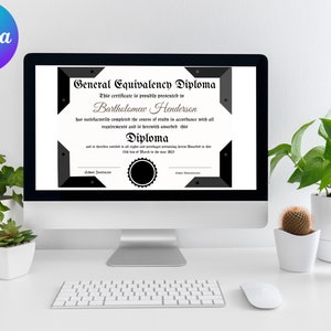 General Equivalency Diploma| Customized GED diploma, Editable Ged Diploma| GED Diploma Template| General Education Diploma| Instant Download