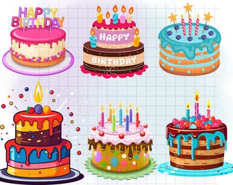 Birthday cake svg\ png\ Birthday Cake clipart\ Birthday cake cut files\ cake clipart\  cake cute file\ commercial & personal use