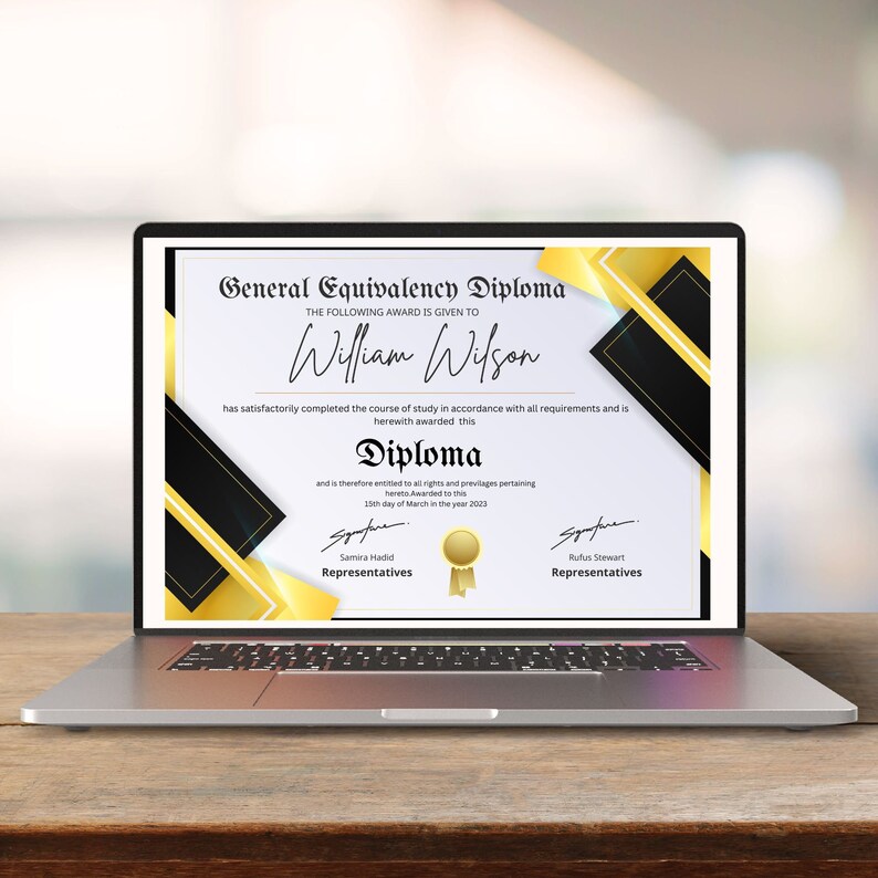 High School Diploma template, General Equivalency Diploma sample, customisable and editable diploma, homeschool diploma, college diploma image 6